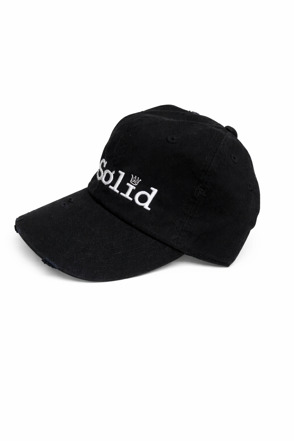 SOLID KING BLACK/WHITE ADJUSTABLE BASEBALL Unisex CAP EMBROIDERED CROWN LOGO