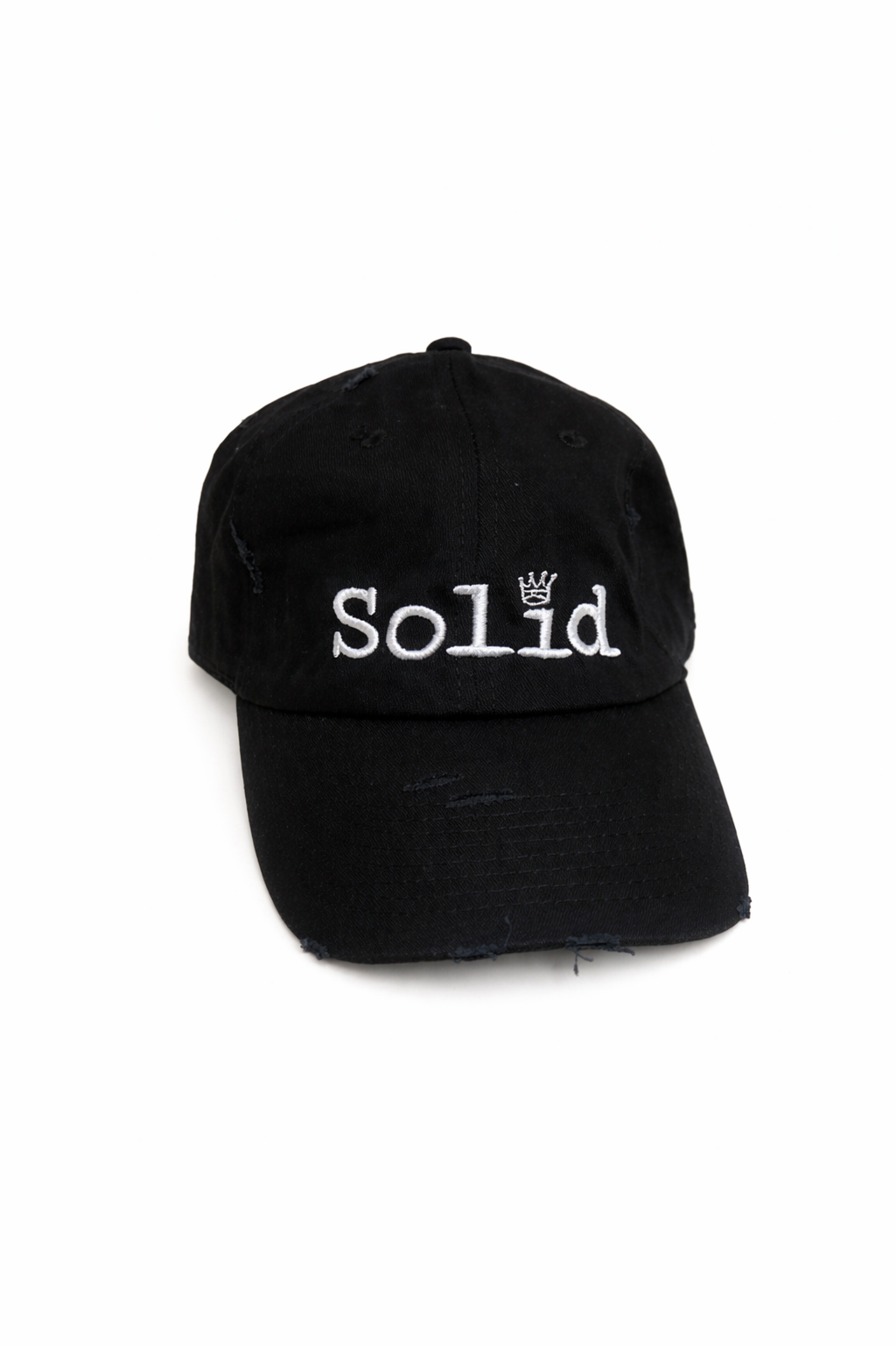 SOLID KING BLACK/WHITE ADJUSTABLE BASEBALL Unisex CAP EMBROIDERED CROWN LOGO