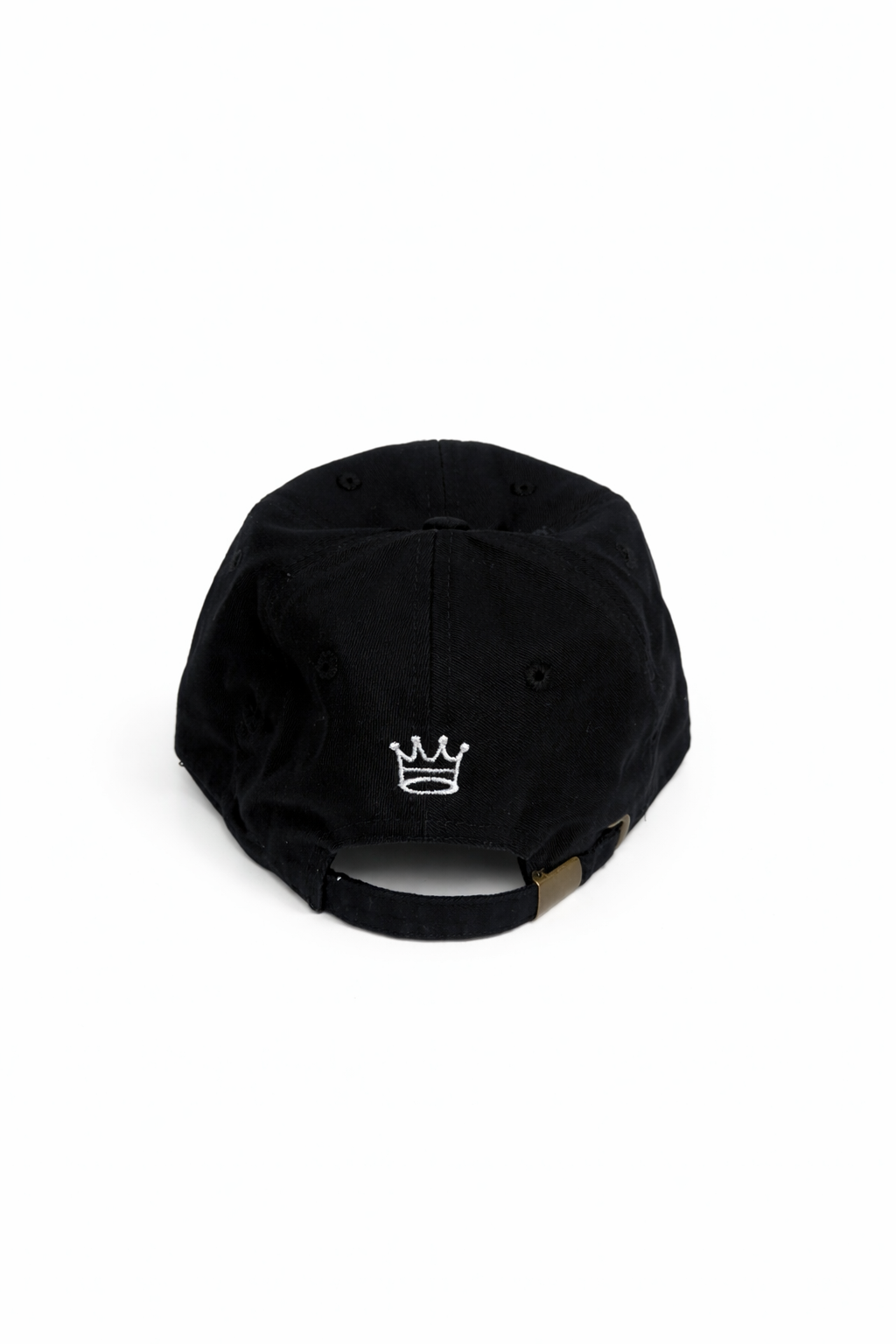 SOLID KING BLACK/WHITE ADJUSTABLE BASEBALL Unisex CAP EMBROIDERED CROWN LOGO